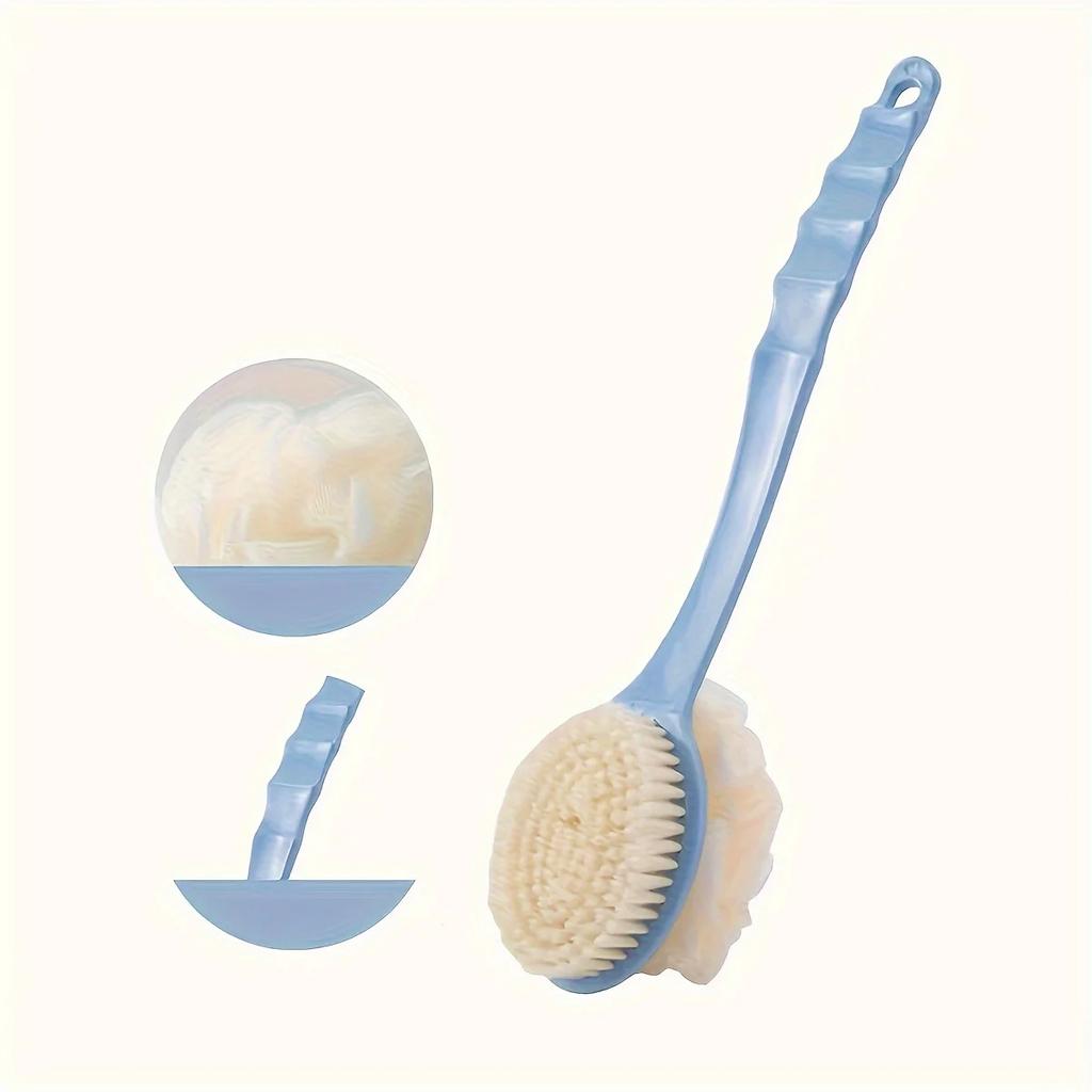 Long Handle Body Exfoliator: Soft Scrubber, 2-in-1 Exfoliating & Massaging, Bathroom Tool