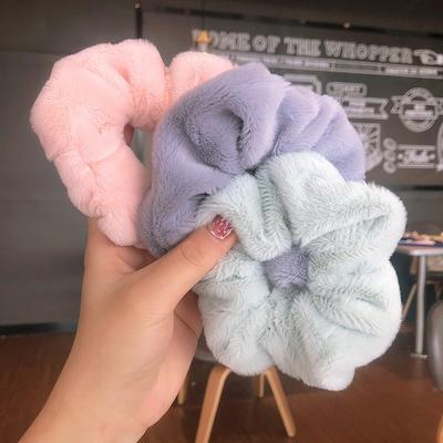 Scrunchies per capelli morbidi e caldi invernali per donne e ragazze, fascia elastica per capelli in peluche, fascia in gomma multicolore, accessori per capelli