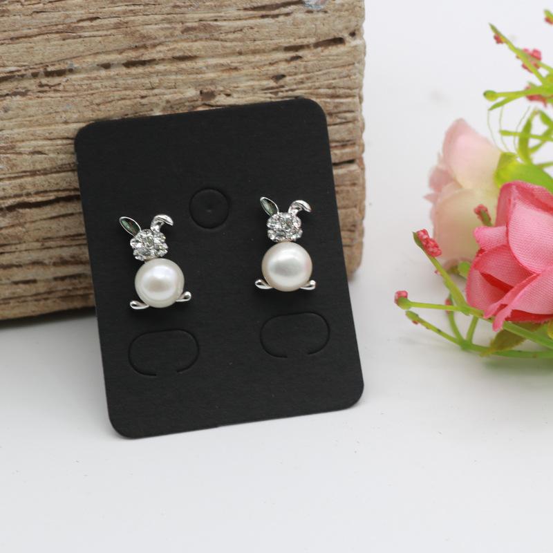 50pcs 3.8x4.8cm Earring Display Card Earring Card Holder Blank Kraft Paper Tags for DIY Ear Studs Long Drop Jewelry Display Card