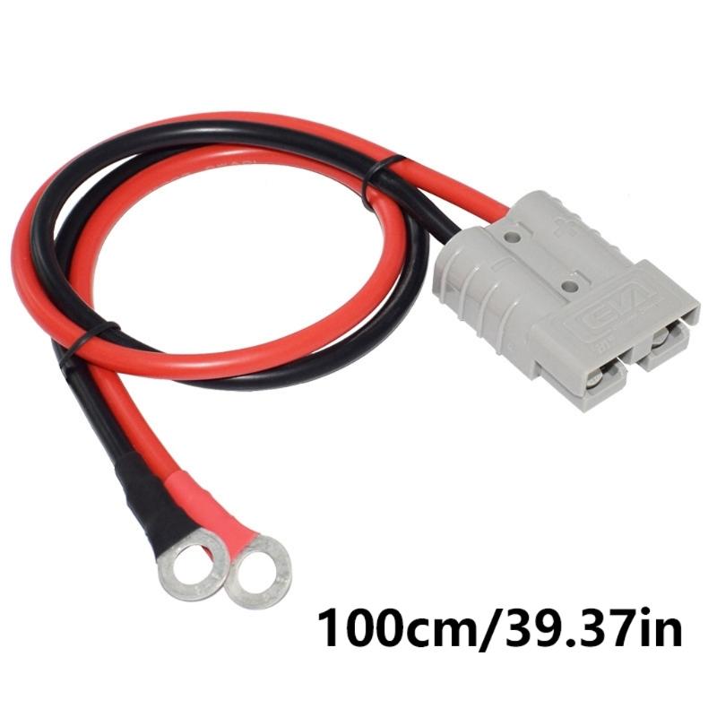 30/50/100cm Heavy Duty 50A ADS Connector Cable with O Terminal , 10AWG Solar Extension Cord Line for Car Boats