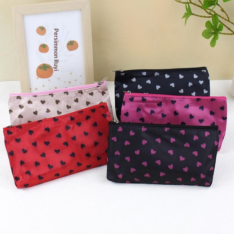 Cute Cosmetic Bag Toiletry Storage Bag Women'S Handbag Clutch Heart-Shaped Cosmetic Bag Travel Size