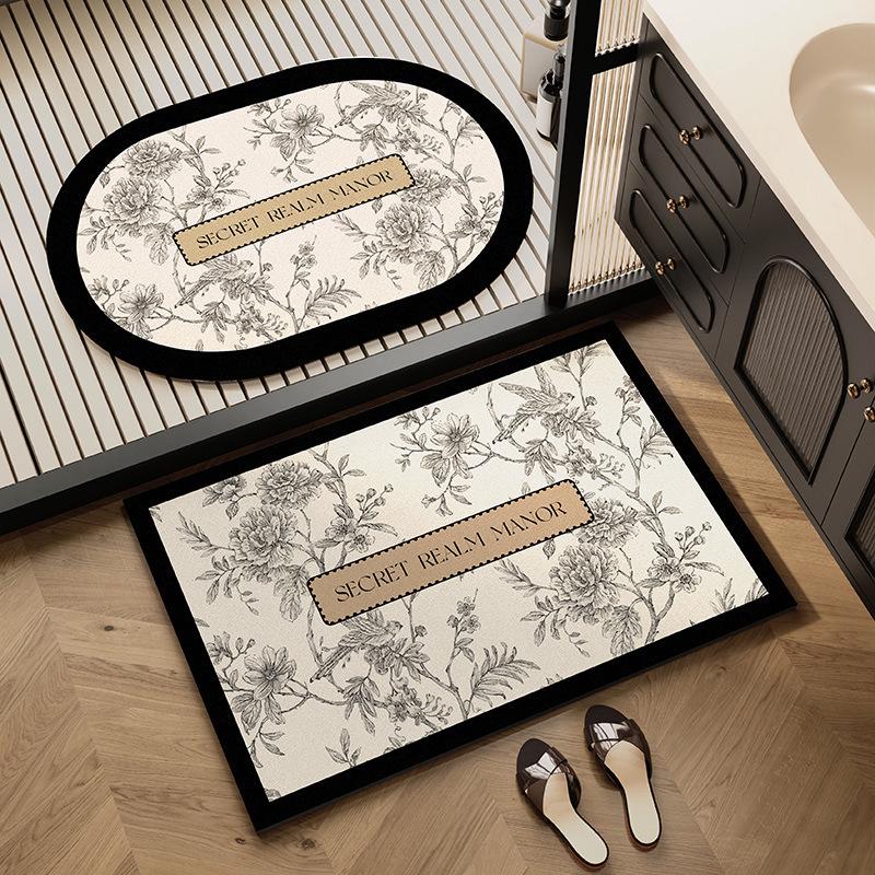 Diatom Mud Bathroom Mat - Absorbent, Quick-Drying, Non-Slip, Easy Clean & Dirt Resistant Foot Mat for Toilet & Door.
