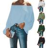 Off Shoulder Solid Color Women Shirt Spring Autumn Lantern Long Sleeve Women Blouse Daily Clothing
