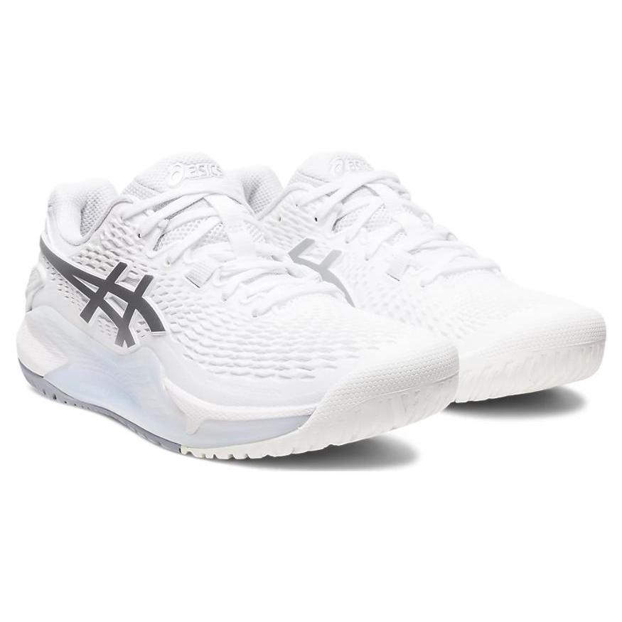 New Asics Gel Resolution 9 White Pure Silver Women's 1042A208-100