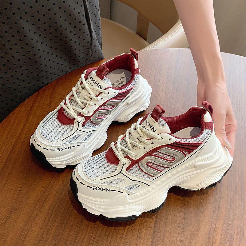 New Platform Dad Shoes Children 2025 New Autumn Thin Mesh Breathable Mesh Shoes Heightening Casual Sports Shoes