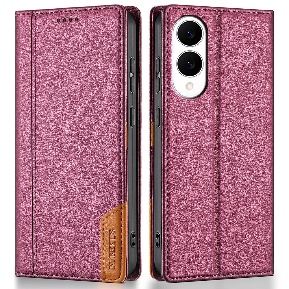 N.BEKUS P3 For Samsung Galaxy S25 Edge Case RFID Blocking Wallet Stand PU Leather Flip Phone Cover