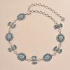 Women's Exquisite Heavy Industry Turquoise Inlaid with Fashionable Palace Style Heavy Metal Waist Chain Elegant Belt