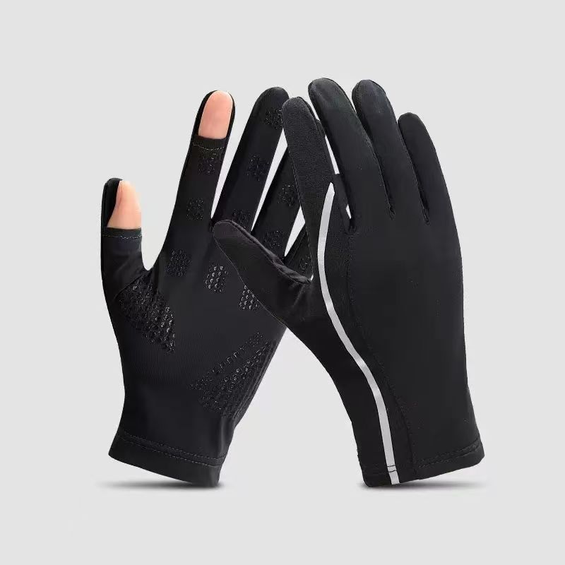 Men’s Ice Silk UV Protection Gloves, Quick-Dry Breathable Summer Gloves, Anti-Slip Gloves for Fishing Cycling Outdoor Sports