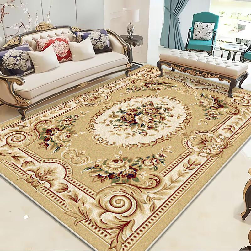 European Style Luxury Living Room Carpet Home Decoration Sofa Coffee Tables Non-slip Rug Bedroom Children Plush Soft Floor Mat