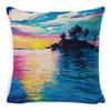 New Linen Pillow Cover Oil Painting Landscape Office Lumbar Pillow Cover Home Sofa Pillow Home Pillow