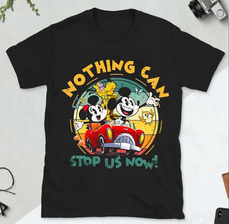 Mickey Minnie Shirt Runaway Railway Nothing Can Stop Us Now TShirt S