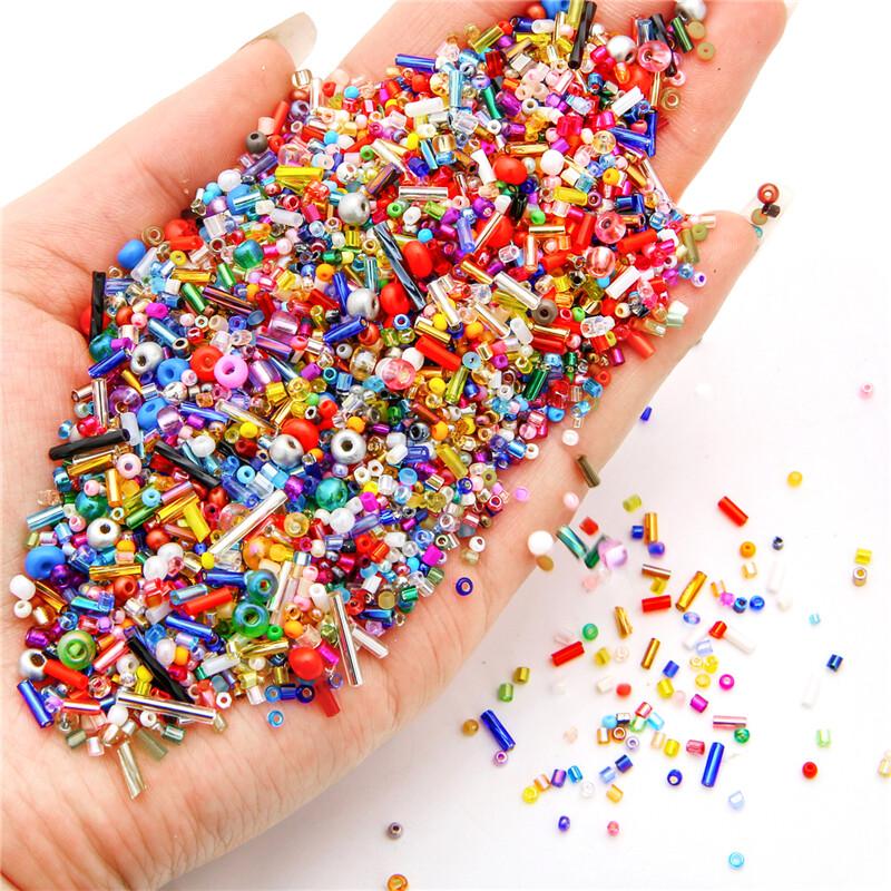 20g/Bag 1.5-4.5mm Japan Seed Beads Mixed Delica Round Glass Beads Mix Colors and Size Glass Twist Bugle Tube For Clothing Accessory
