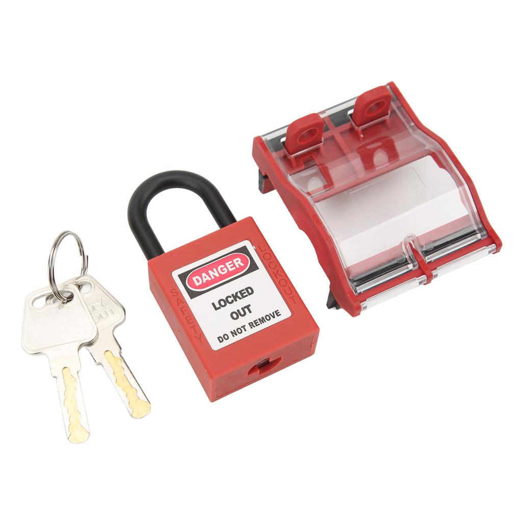 3P Circuit Breaker Protective Box and Padlock Set Transparent Distribution Protection Box Lockout