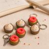 Dessert simulé Dessert Fidget Clicker Bouton de dessert en plastique Porte-clés pour adultes