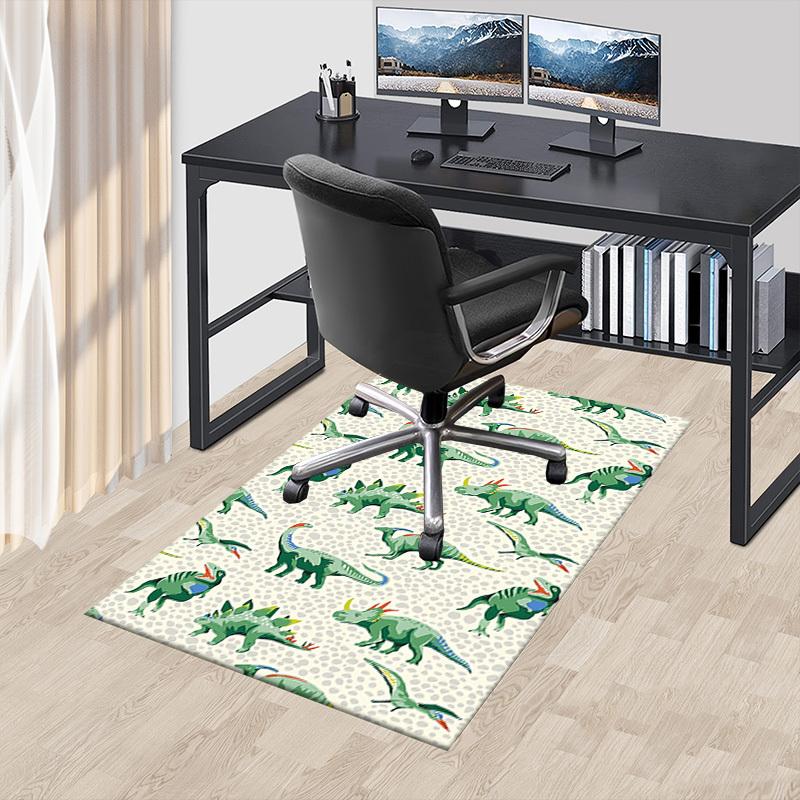 1PC Dinosaur Pattern Non-Slip Floor Carpet Compatible for Office&Living Room&Bedroom&Dining Room - Flat - Weave Machine-S0344