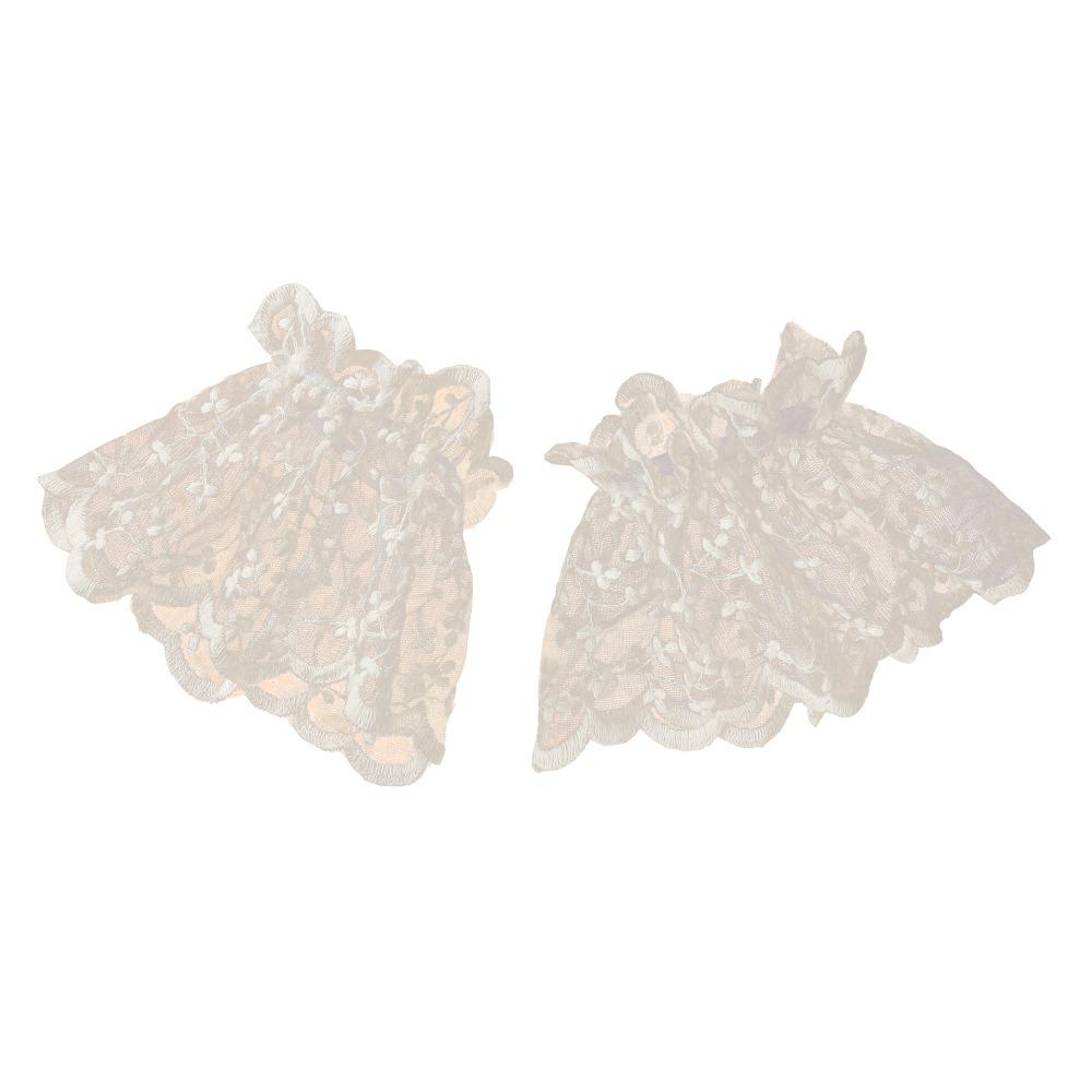 

Fashion Detachable Lace Fake Collar Floral Embroidery Transparent Sleeves Cuffs Set Hollow Pattern Statement Collar Women