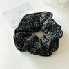 Black White Square Round Hair Tie Sweet Fresh Elastic Hair Band Girls Women Ponytail Scrunchies Hair Accessories 1Pc
