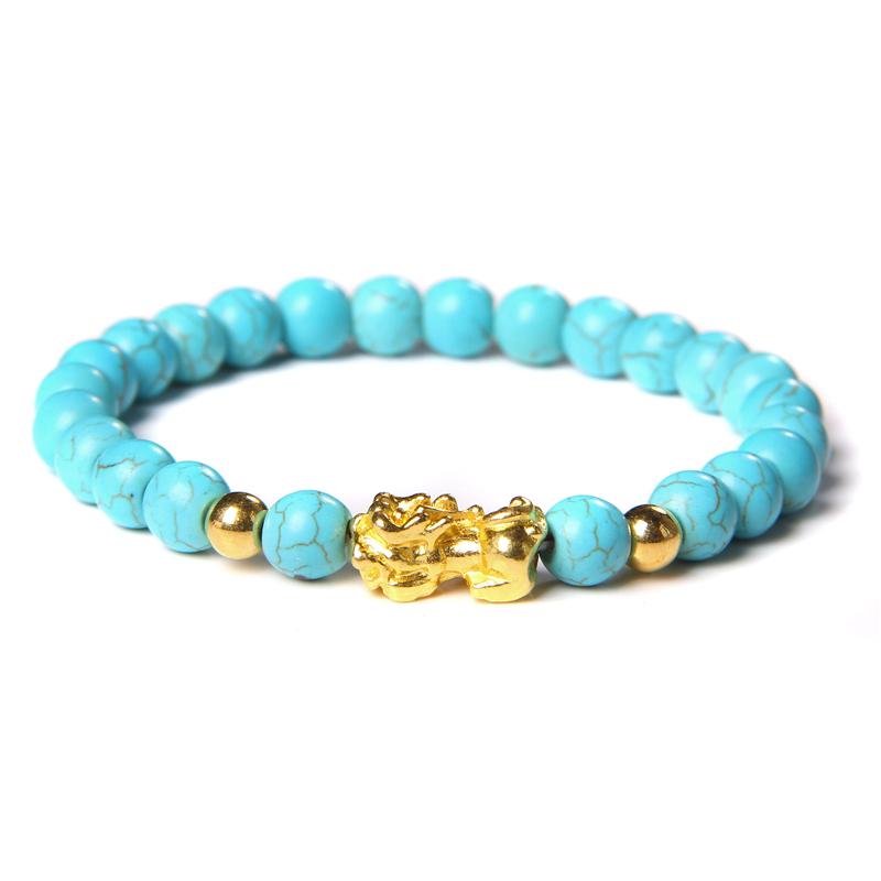 New Blue Turquoises Stone Bracelet Fashion Bohemian Green Blue Turquois Charm Bangle Handmade Healing Energy Jewelry Gift