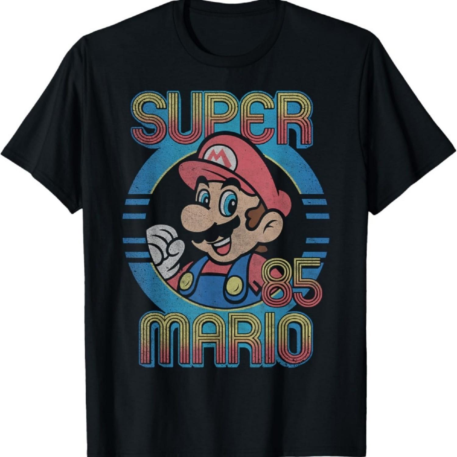 Nintendo Super Mario Retro Circle Vintage T-Shirt XXXXXL разноцветный