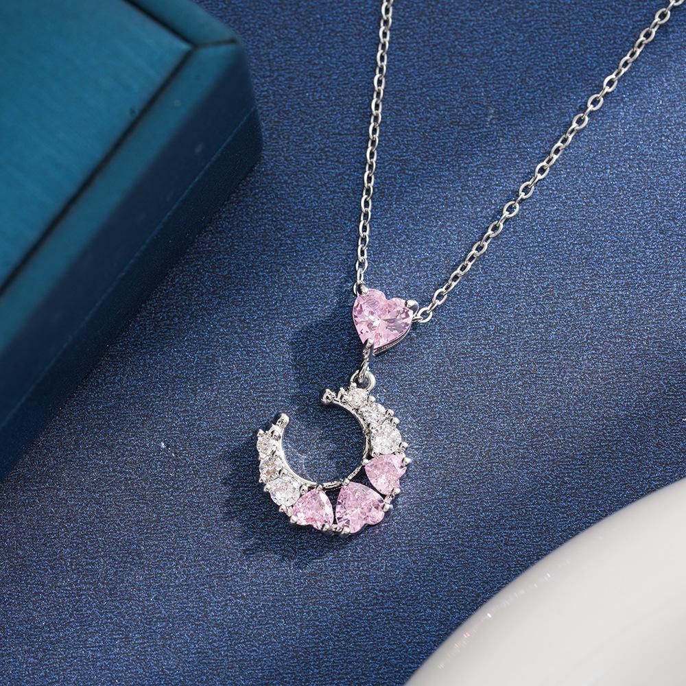 Korean Style Star Moon Diamond Inlaid Collarbone Necklace