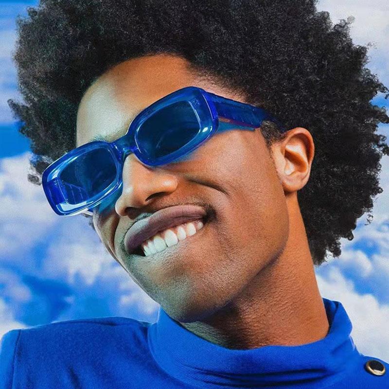 Luxury Brand Designer Small Frame Square Sunglasses Women Vintage Fashion Sun Glasses For Men Popular Punk Hip Hop Candy Shades