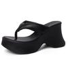 Small Thick-soled High-heeled Flip-flops Women's Shoes 2025 Summer New Fashion Women's Wedge Heel Waterproof Table Sandals