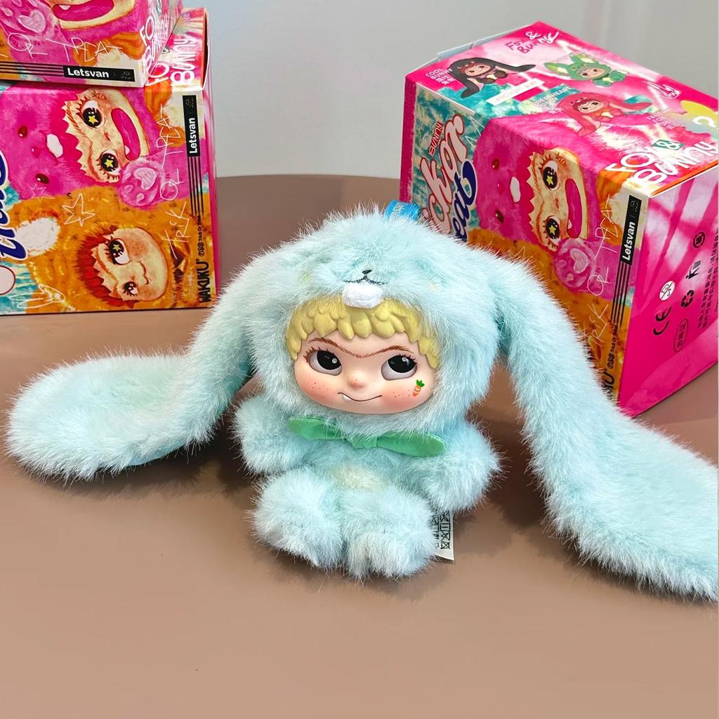 Cute Wakuku Birthday Christma Gift Ornament Mystery Box Wakuku Fox & Bunny Mischief Diary Series Blind Box Plush Pendant