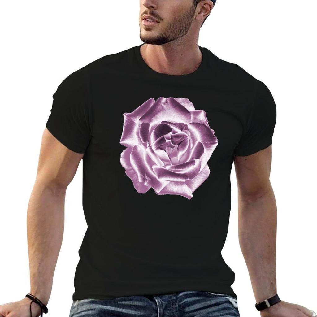 Pink Reflective Rose TShirt Sports Basic Short Sleeve TShirt