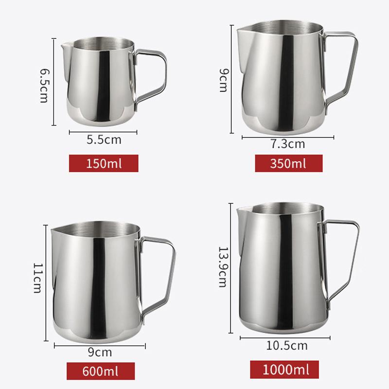 Stainless Steel Milk / Coffee Frothing Jug Frother Latte Container Metal Pitcher