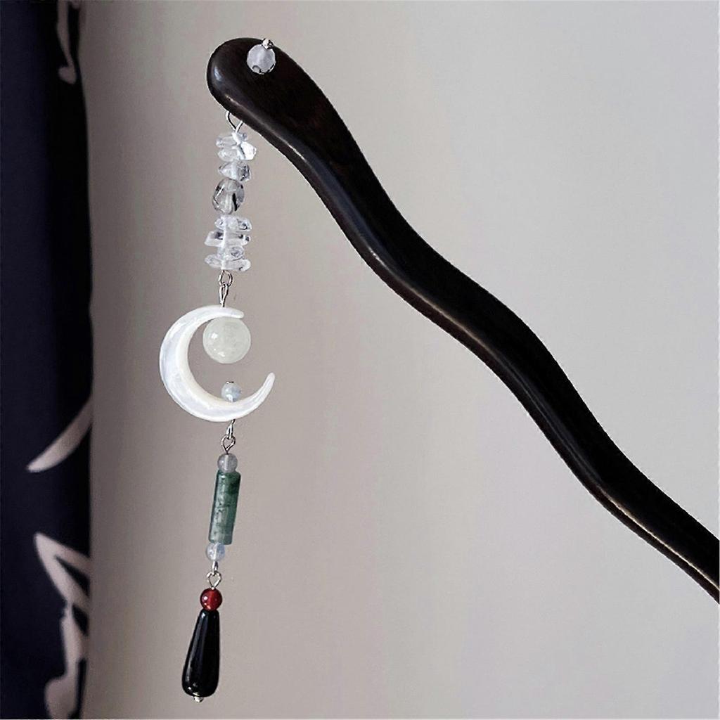 Hanfu Tassel Hairpins For Updos Chinese Hair Sticks Wood With Tassel Vintage Hanfu Chinese Ancient Drama Hair Stick Silver