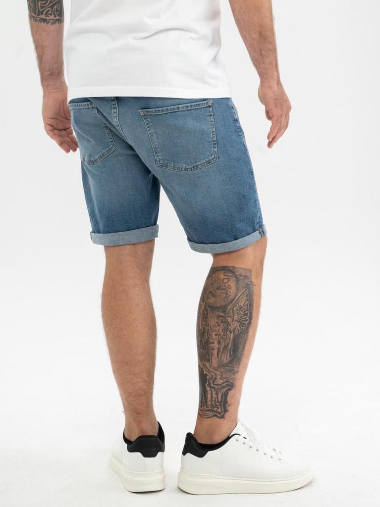 Men's Washed Blue Denim Shorts MyStars Classic 30