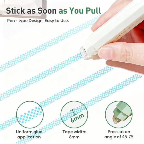 4 Stück Doppelseitiges Klebeband Stifte Scrapbooking Doppelseitiges Klebeband Roller Klebstoffspender Runner für Scrapbooking Journaling Kartenherstellung DIY Basteln