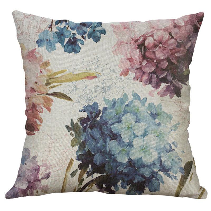 Premium Retro Flower Linen Pillow Case For Stylish Sofa Home Decor 18 Inches