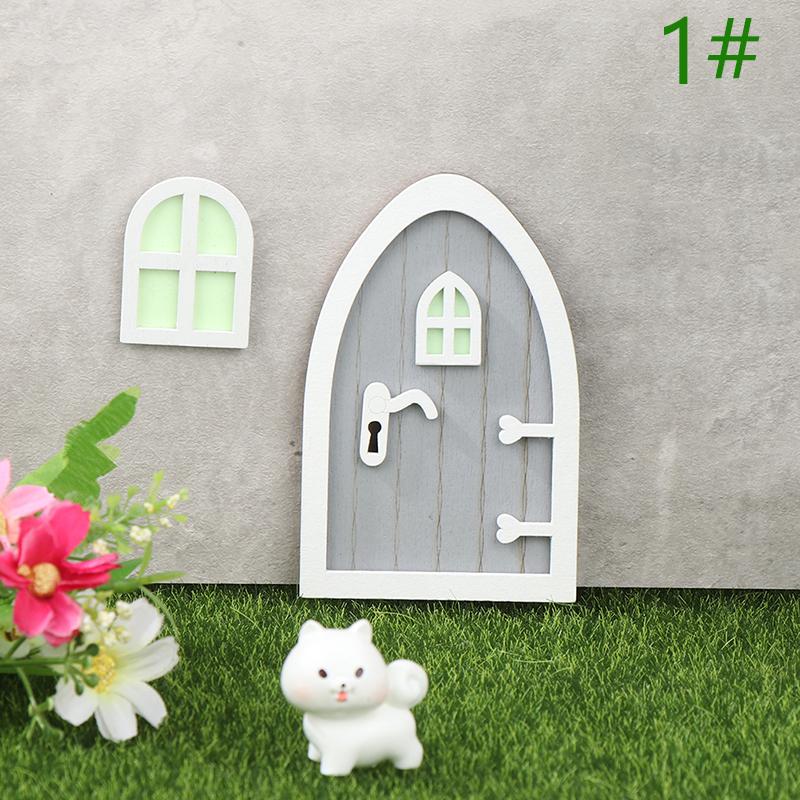 1Set Dollhouse Miniature Fluorescent Fairy Elf Door Window Model House Decor Toy