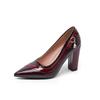Plus Size Women's Snake Print Chunky Heel Pointed Toe High Heels (Size 43)