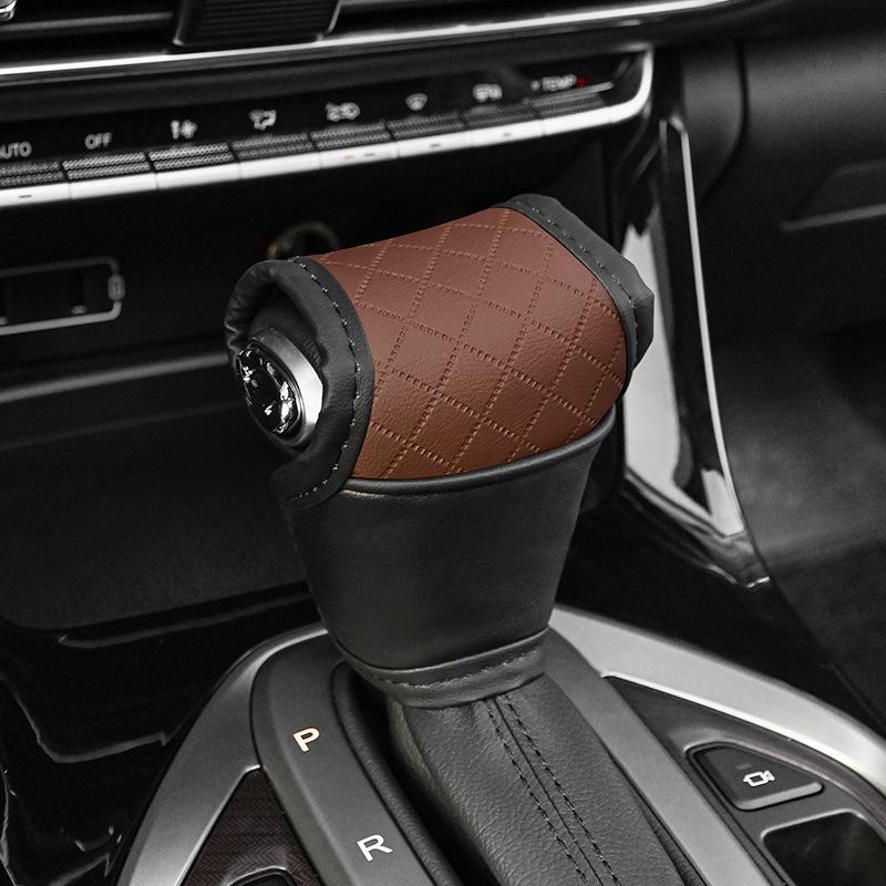 1 Pieza Cuero PU Antideslizante a Prueba de Polvo Protector de Pomo de Palanca de Cambios Universal Cubierta de Palanca de Cambios de Coche Accesorios de Decoración Interior para Palanca de Cambios