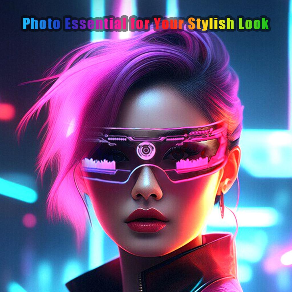 Versatile LED Glasses Luminous Visor for Cosplay, Raves, Halloween and New Year with Clear Vision