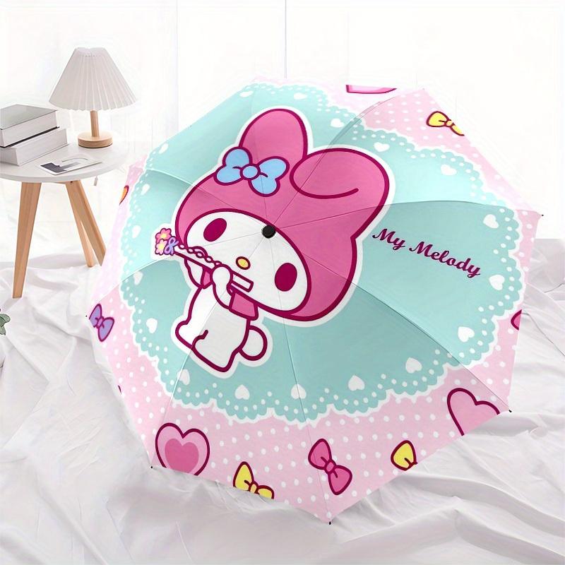 1pc My Melody Cute Bunny with Bow Umbrella with Plastic Handle,Suitable for All Seasons Home Travel Outdoor UmbrellaSanlio417