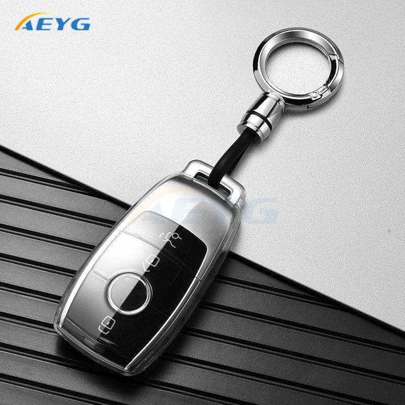 Tpu Car Key Case Cover Shell Fob For   Mercedes-Benz A220 E63S Amg E-Class Gle 350 4Matic E300 E400 E43 W213 Keychain
