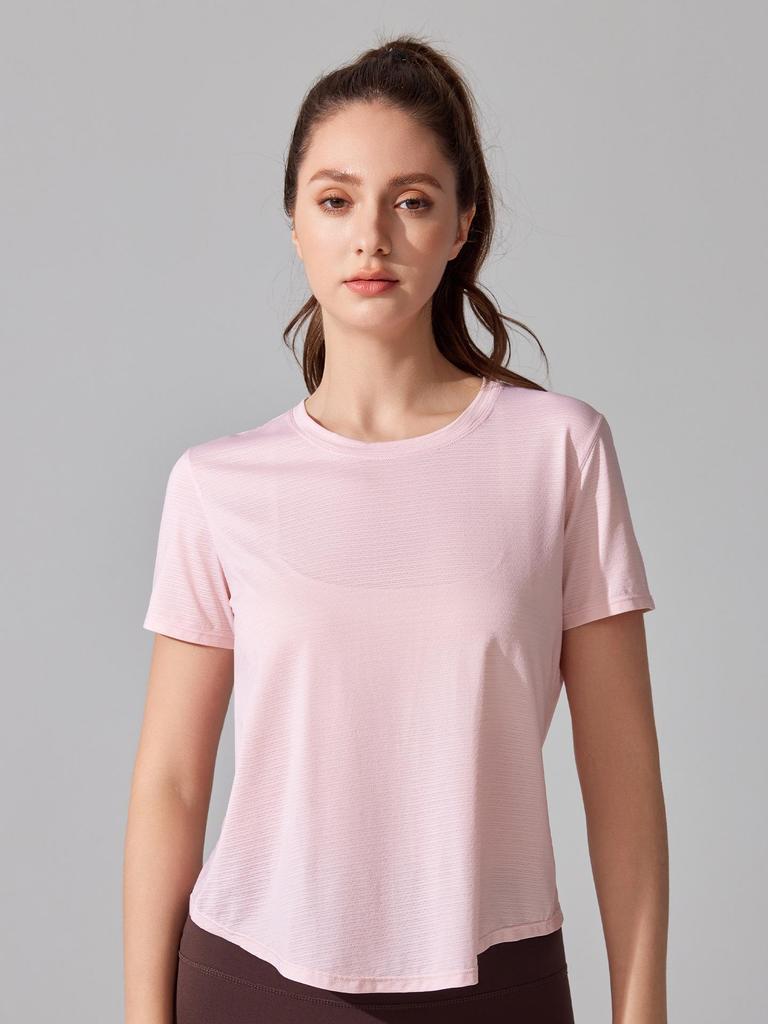 Women's Cross-Border Yoga T-Shirt - Lightweight, Breathable, Short Sleeve, Hollow Back, Perfect for Dance, Fitness, Running.