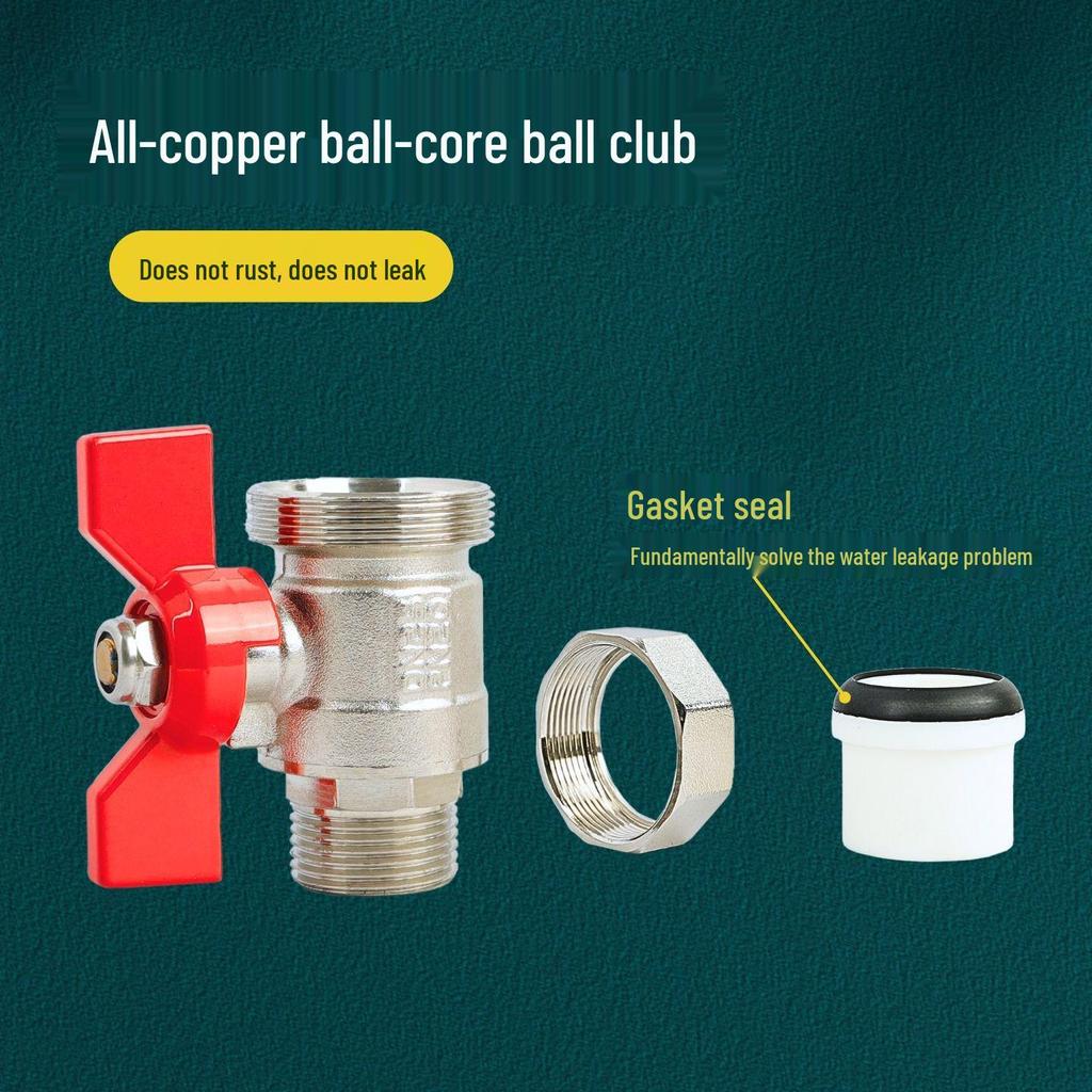 PPR Male Thread Union Ball Valve, 1/2" External Thread, Full Bore, Copper Water Heater Pipe Valve.