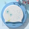 Flower Pattern Swimming Cap Silicone Bathing Cap Swimming Accessories Diving Cap  Swim Pool