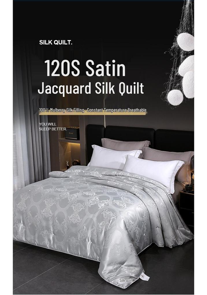 European Handmade Custom Mulberry Silk Quilt: One-Piece, Two-in-One Design for All Seasons