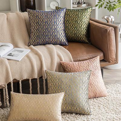 Modern Einfacher Samt Kissenbezug Goldgestepptes Gitter Wohnzimmer Sofa Kissenbezug Herbst- und Winterstil Bettkissen