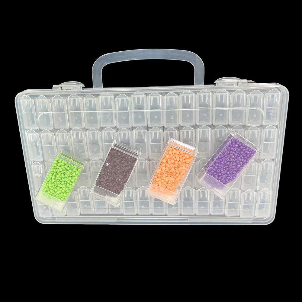 64 Grid Jewelry Drill Storage Box Transparent Thicken Rhinestone Beads Containers Dustproof Bead Organizer Crafts Accessories