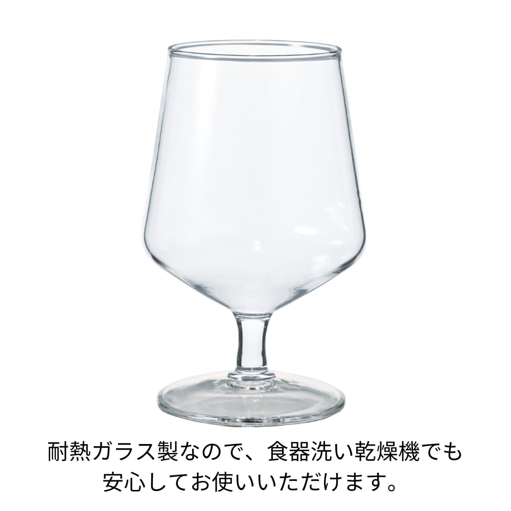 HARIO Beer Set of Microwave and Dishwasher Made In HARIO Glass Heat-Resistant Goblets, 2, 360mL, Heat-Resistant Glass, Safe, Japan, HBG-3524
