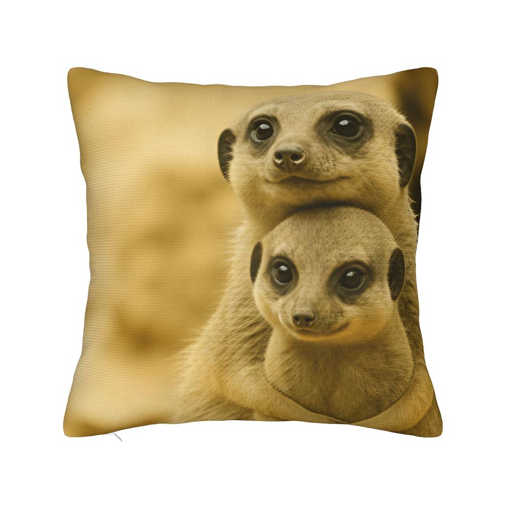 Pillow Case Adult Meerkat Holding Baby Meerkat Comfy  Pillow Cover For Sofa Car Home Decor Vintage Pillowcases