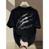 T-shirt Estiva Pesante da Uomo a Maniche Corte con Stampe Trendy, Versatile Stile Coreano e Giapponese