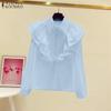 Women Autumn Fashion Layered Ruffled Long Sleeve Shirts