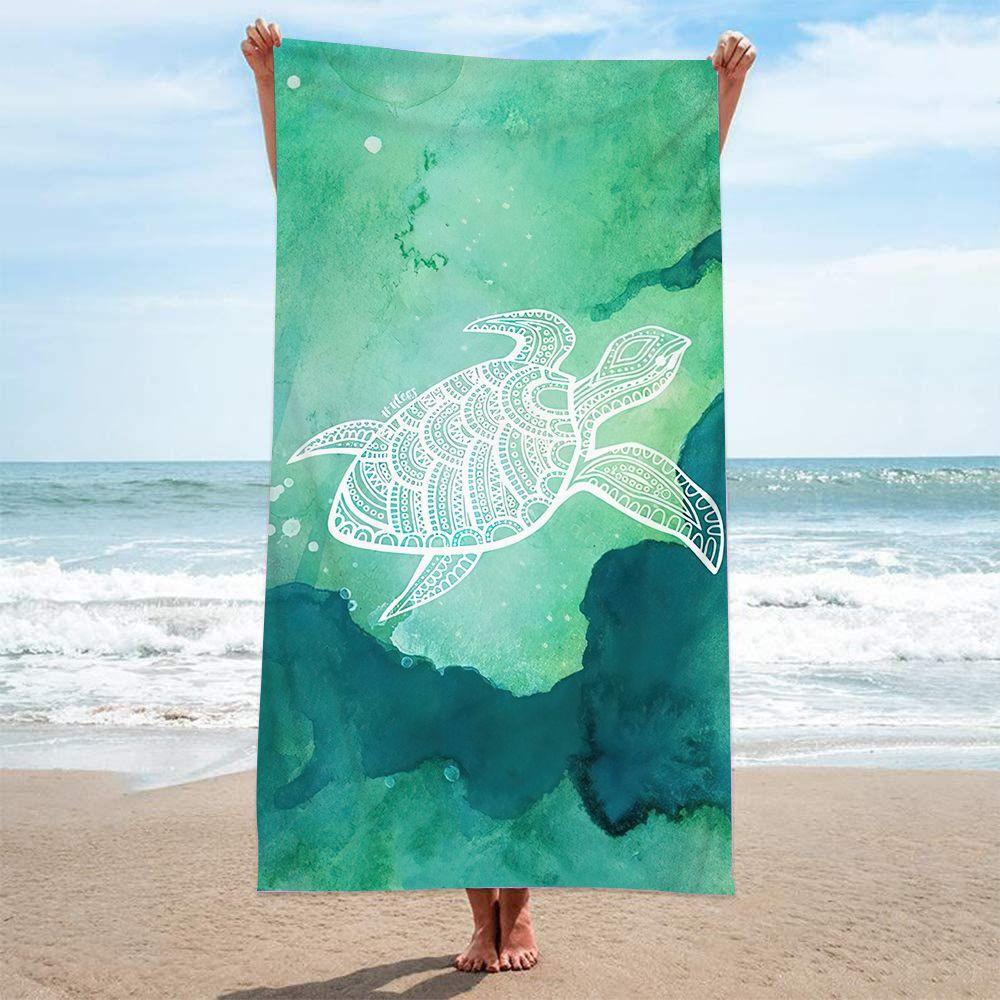 1pc Abstract Lemon Fruit Striped Pattern Beach Towel, Ultra-fine Fiber Quick Drying Absorbent Outdoor Swimming Beach Towel
